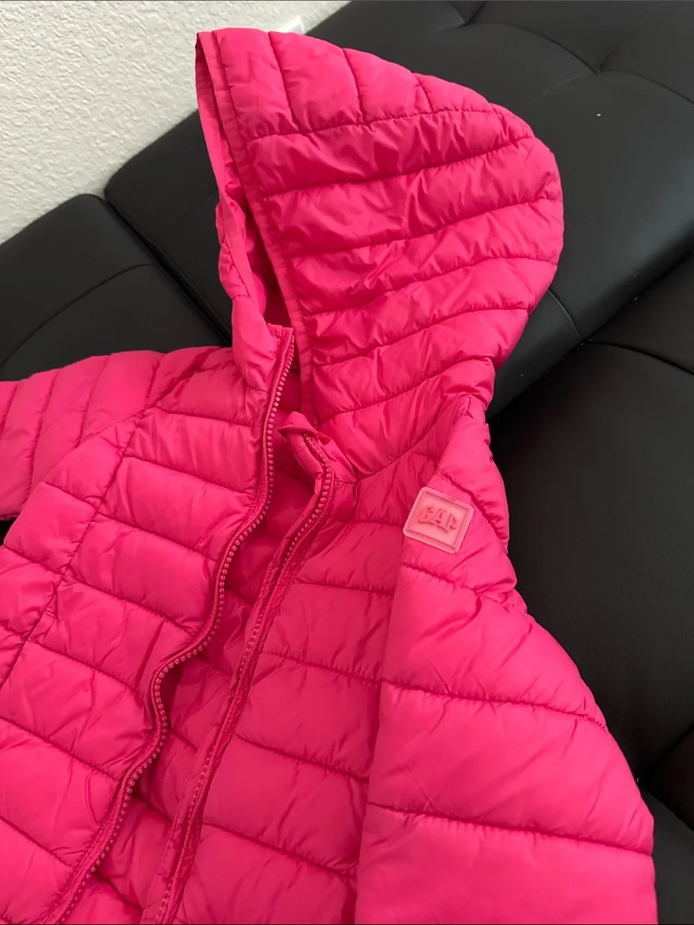 GAP Kids Hot Pink Quilted Hooded Puffer Jacket